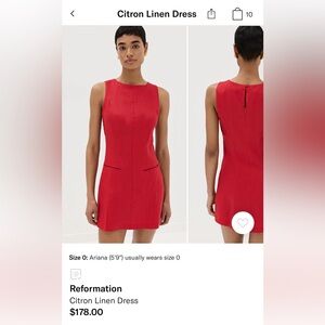 Reformation Citron Dress in Red
